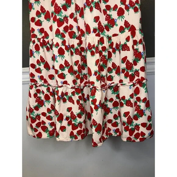 Betsey Johnson Dress Womens XS Strawberry Puff Sleeve Smocked Maxi Sundress - Picture 9 of 10